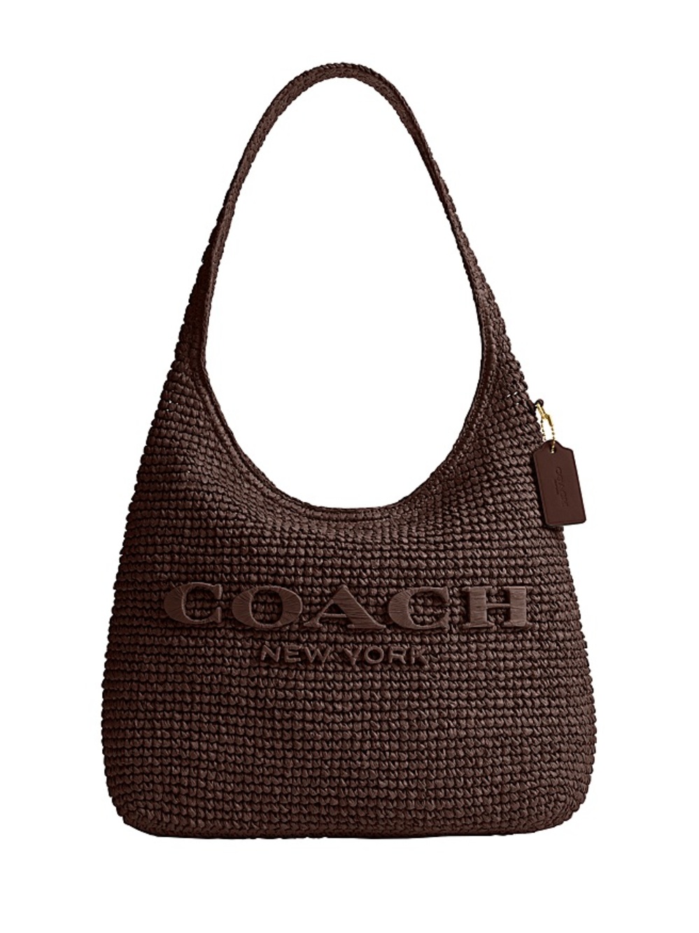 Coach Dark Brown Woven Shoulder Bag